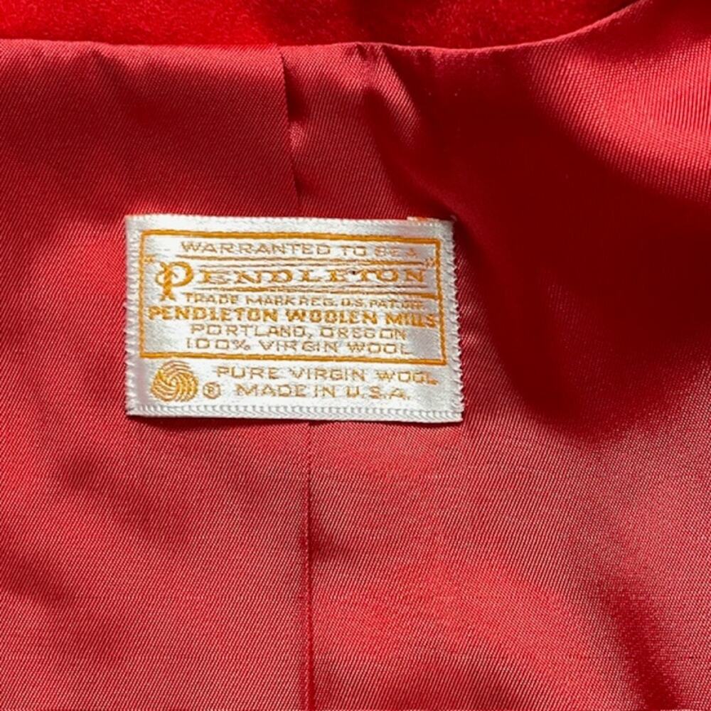 Pendleton Red Virgin Wool Cropped Jacket Blazer U… - image 3